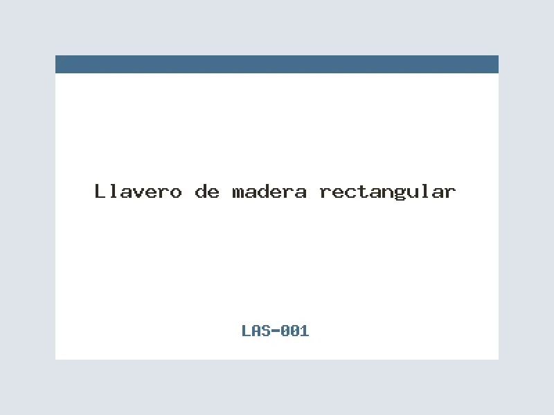 Llavero de madera rectangular