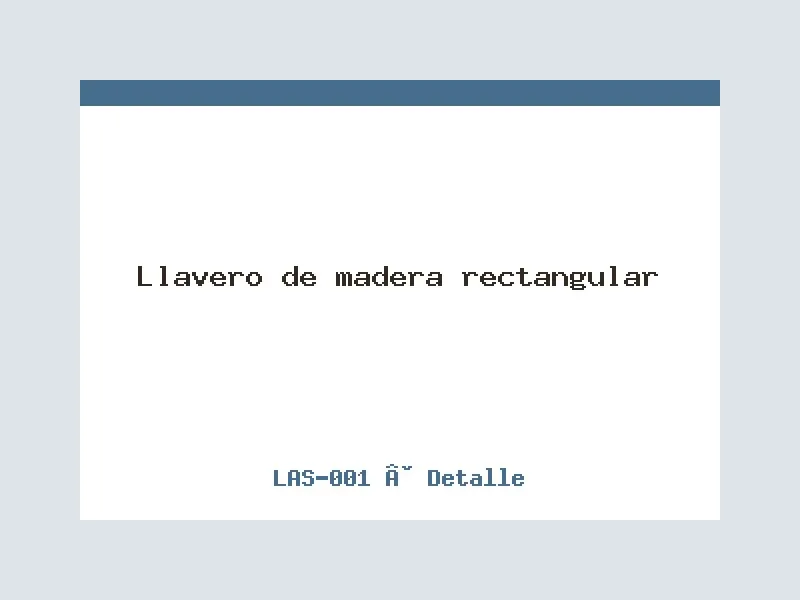 Llavero de madera rectangular