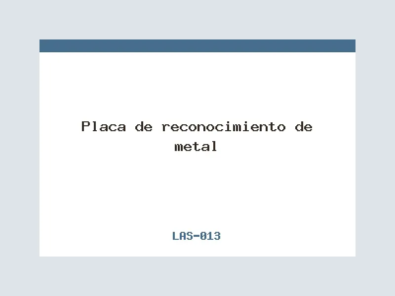 Placa de reconocimiento de metal