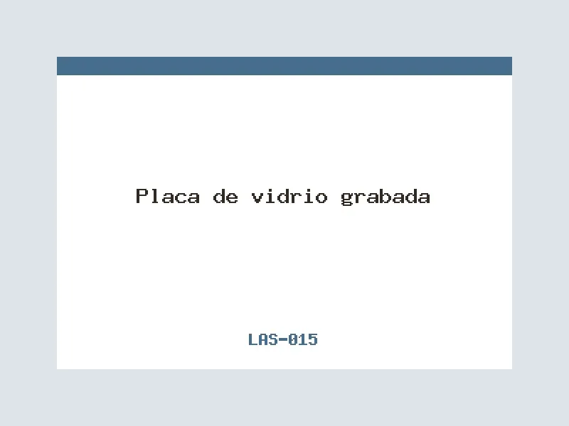 Placa de vidrio grabada
