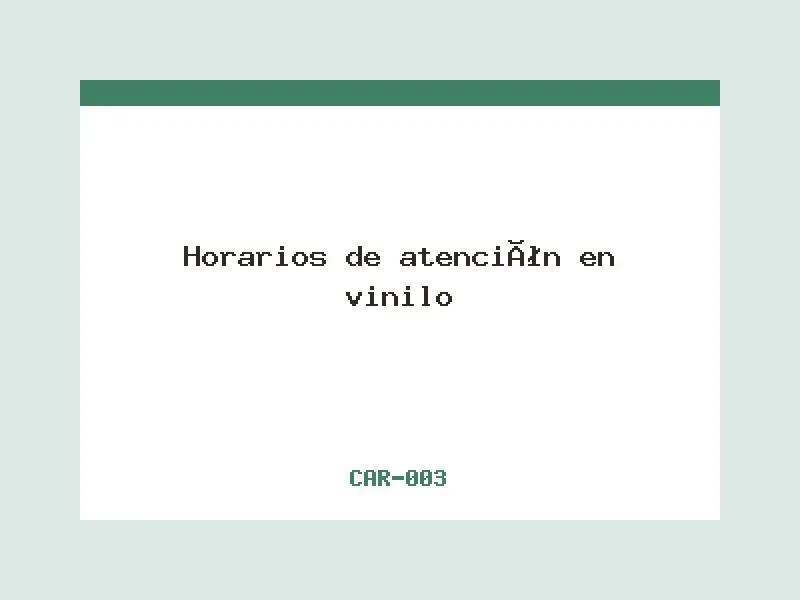 Horarios de atención en vinilo